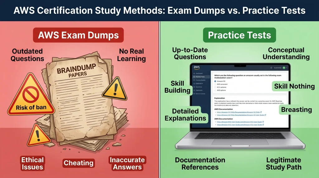 5 Best Websites for AWS Exam Dumps and Practice Tests in 2026 7 AWS Exam Dumps vs. Real Practice Tests: What's the Actual Difference?