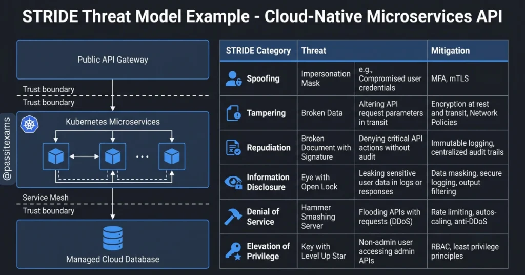 STRIDE Threat Model: Complete 2026 Guide with Examples, Template, Steps, Comparisons & AI Applications 11 Cloud-Native Microservices API