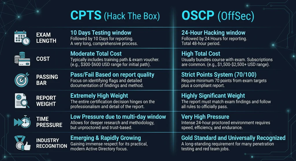 CPTS vs oscp+: Full Comparison