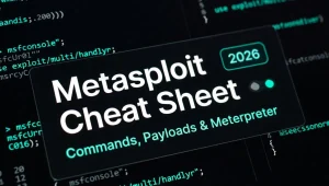 Metasploit Cheat Sheet 2026: Complete Commands Guide (msfconsole, msfvenom & Meterpreter)